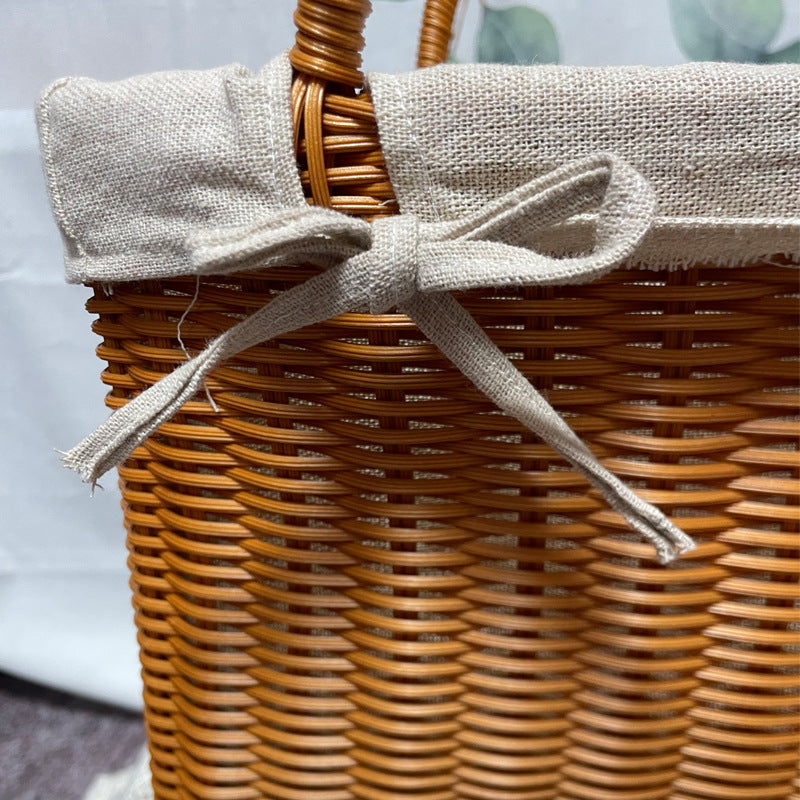 Handcrafted Woven Storage Basket with Liner Bowlift