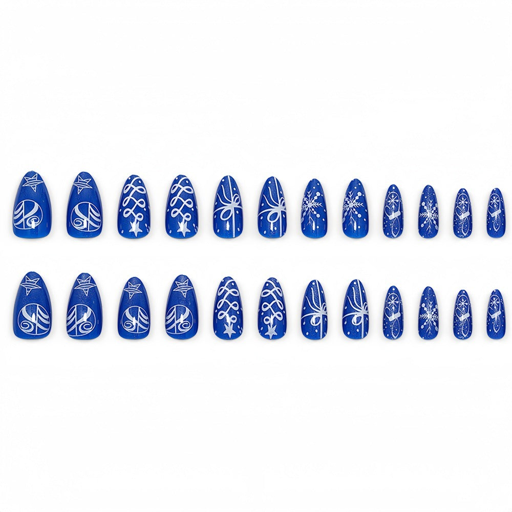 Artificial nails with festive winter design Bowlift