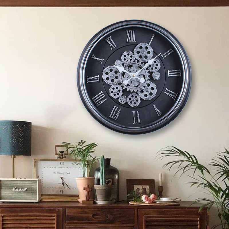 Wall clock with modern mechanical design Bowlift