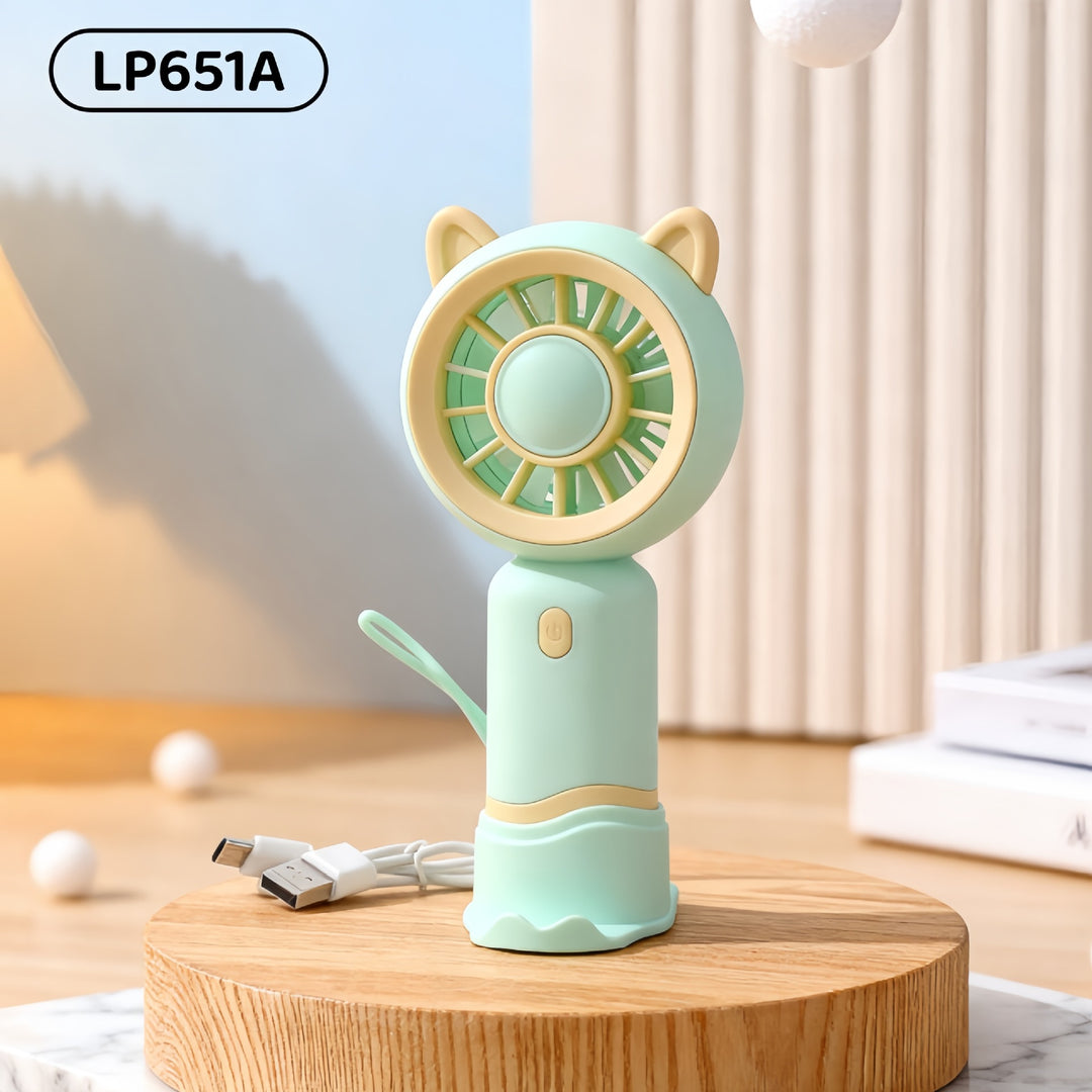 Women Portable Hand Fan with Cute Snail Design Bowlift