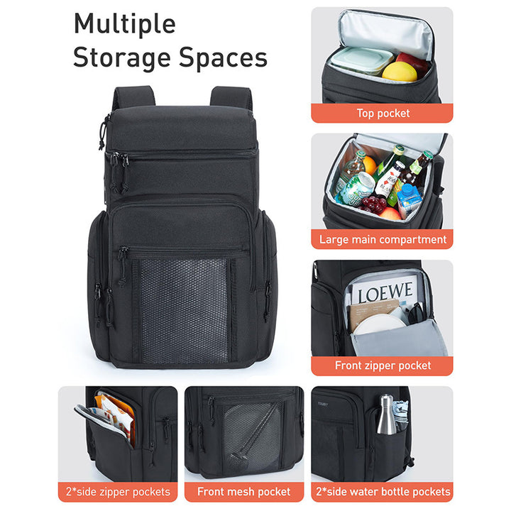 Women's multifunctional insulated cool and diaper backpack with large main compartment and organizer Bowlift