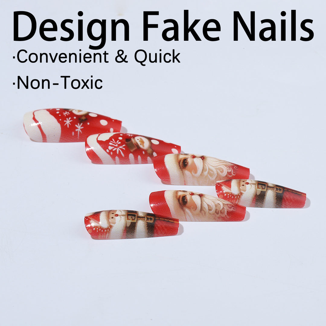 Artificial nail set with festive Christmas motifs Bowlift 1789119139