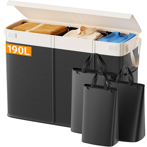 Generous laundry container with removable inner pockets Bowlift