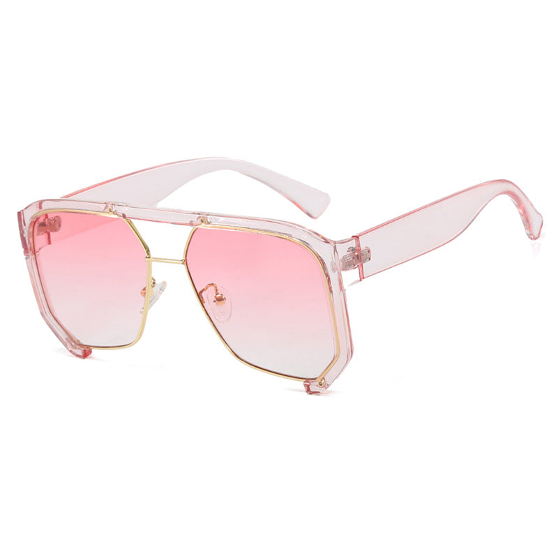 Ladies fashionable oversized sunglasses with elegant, faceted frame construction Bowlift