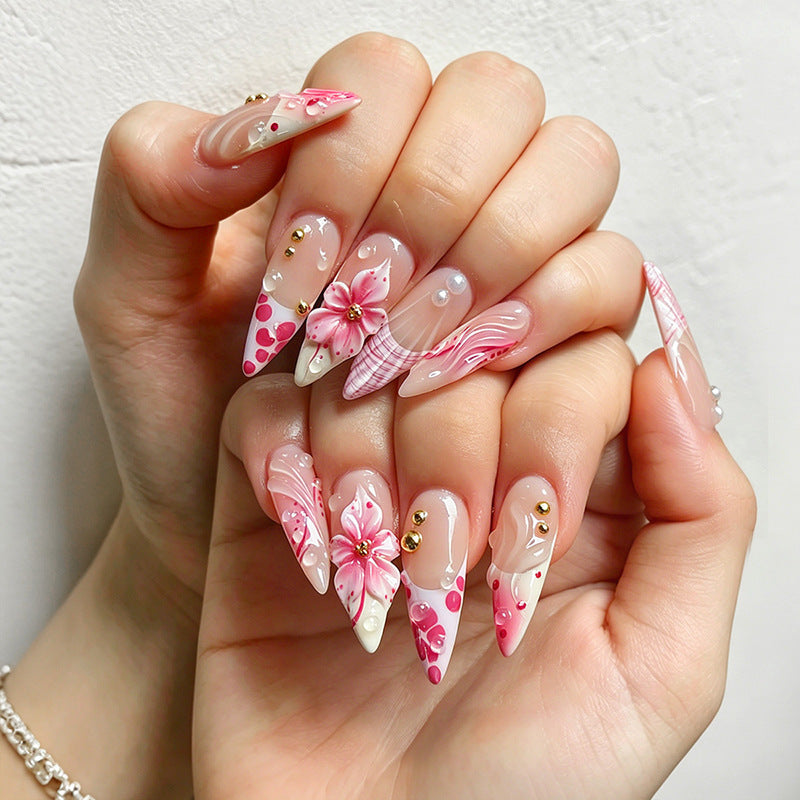 Artistic Floral Inspired Press-On Nail Set Bowlift