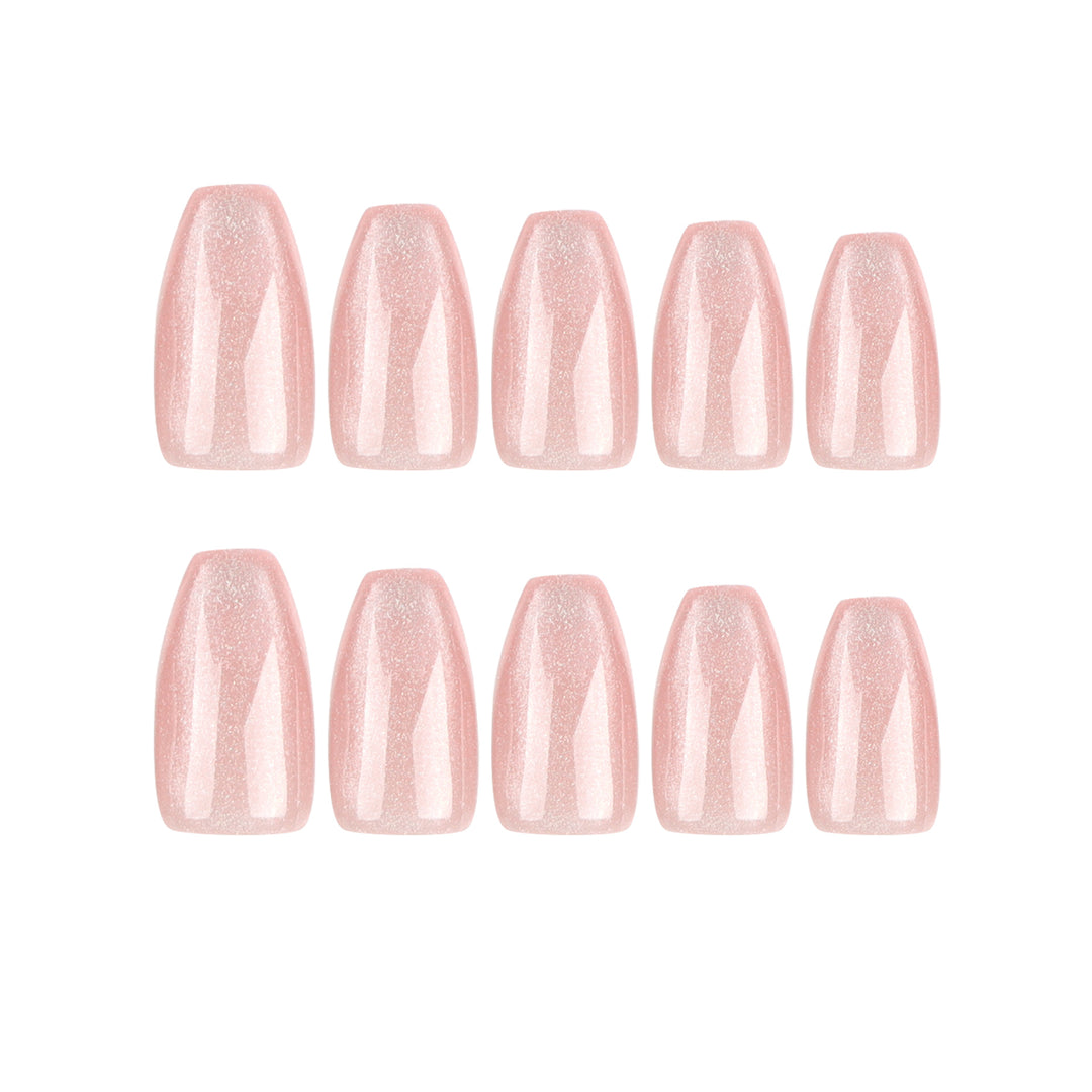 Glamorous artificial nails with glitter and ombre design Bowlift