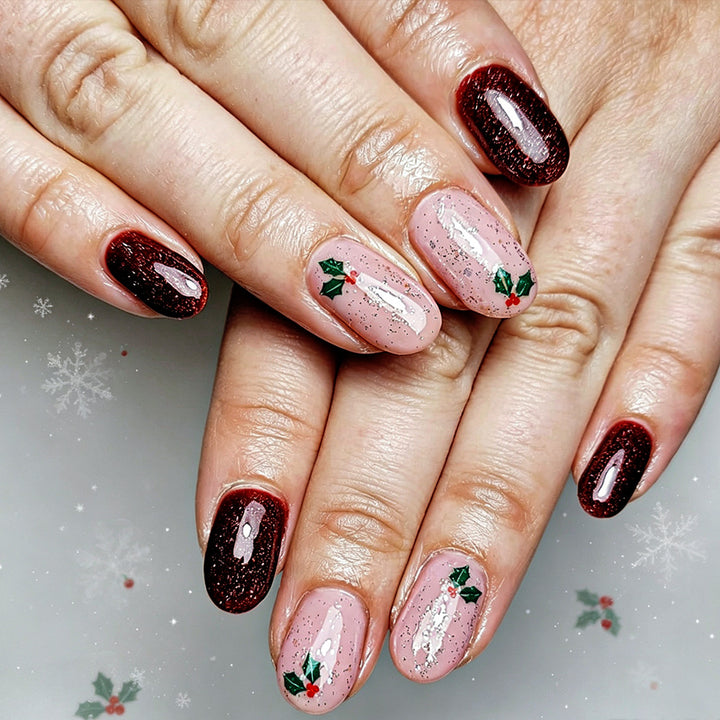 Festive Holiday Gel Nail Wraps Bowlift