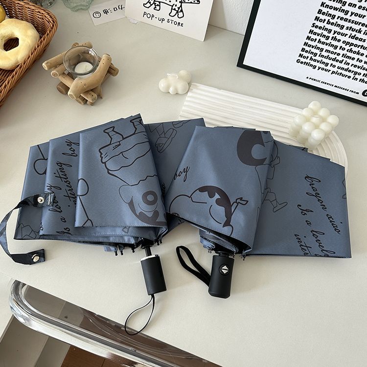 Women's Automatic Umbrella with Creative Comic Design Bowlift