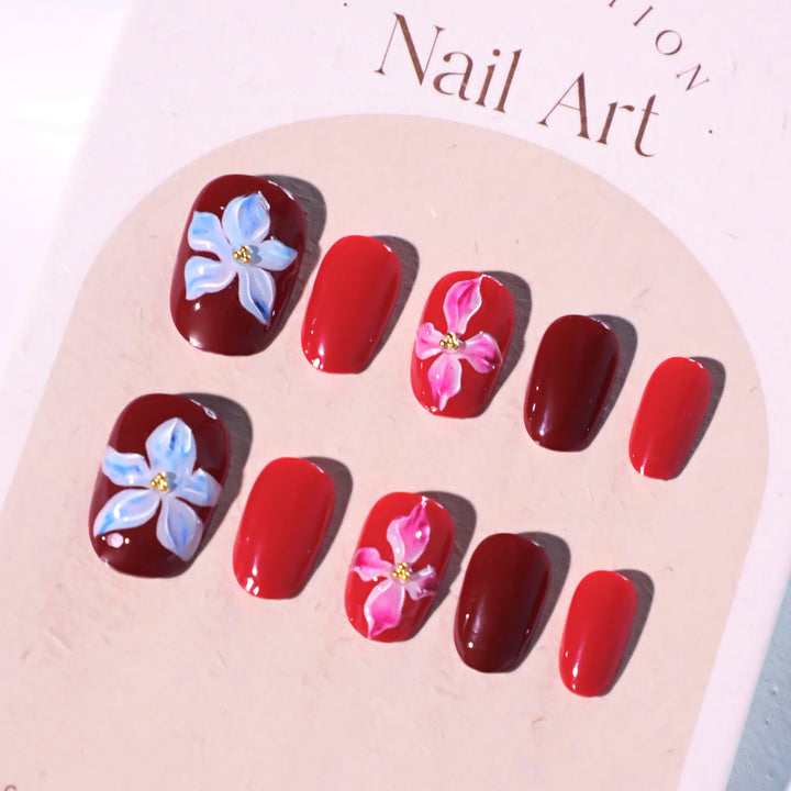 Artful Nail Art with Floral Motifs Bowlift