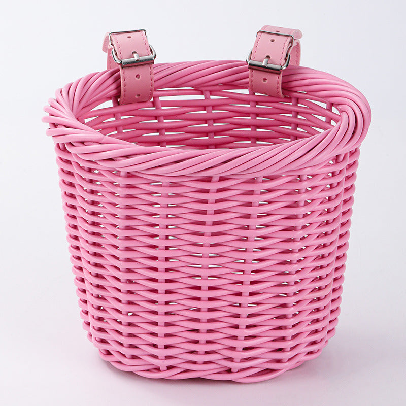 Woven Storage Basket with Adjustable Leather Straps Bowlift