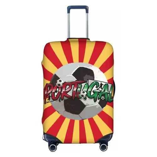 Unisex nan elastic luggage cover with football argyle pattern, tear-resistant stretch cover for trolley with handle and wheel openings Bowlift