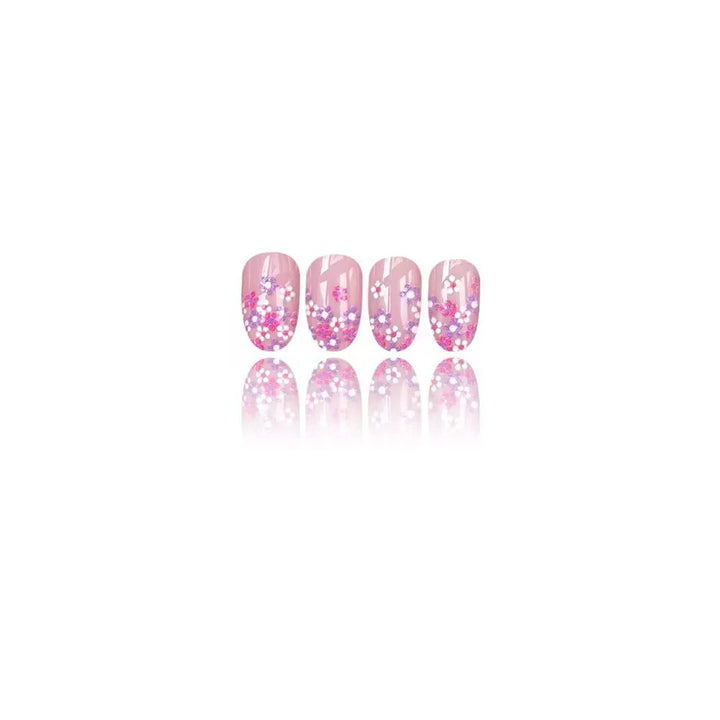 Nail set with floral design and sparkling accents Bowlift