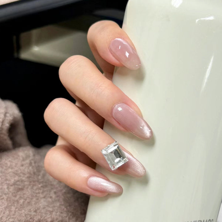 Stunning Almond-Shaped Press-On Nails Set with Decorative Accents Bowlift