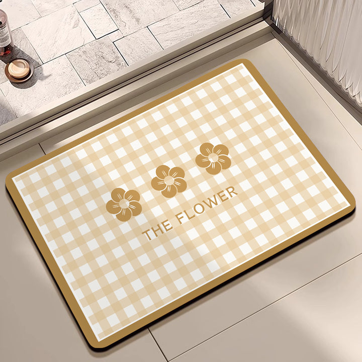 Cheerful Floral Design Indoor Area Mat Bowlift