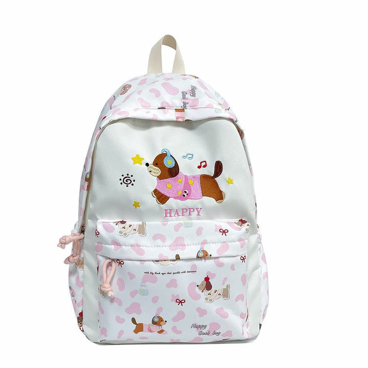 Backpack with Cheerful Dog Design and Multifunctional Compartment Layout Bowlift