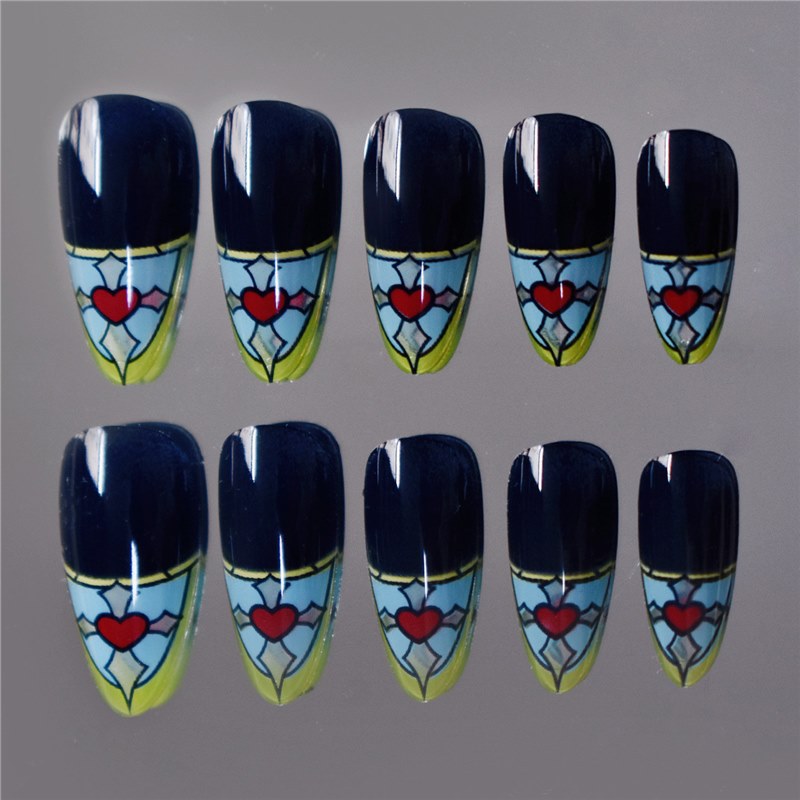 Stained Glass Inspired Press-On Nails Bowlift