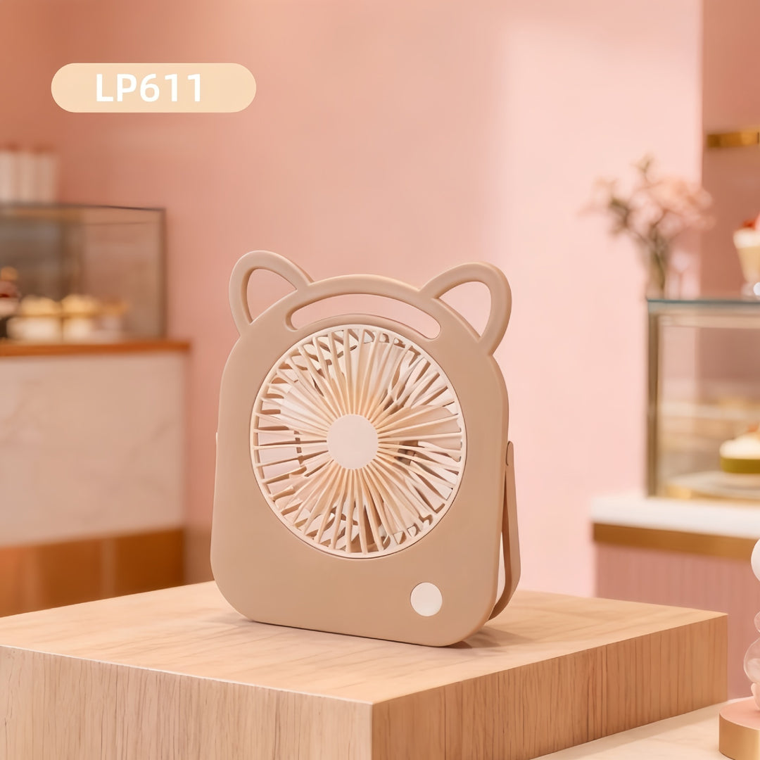 Ladies handheld fan with cute cat design Bowlift