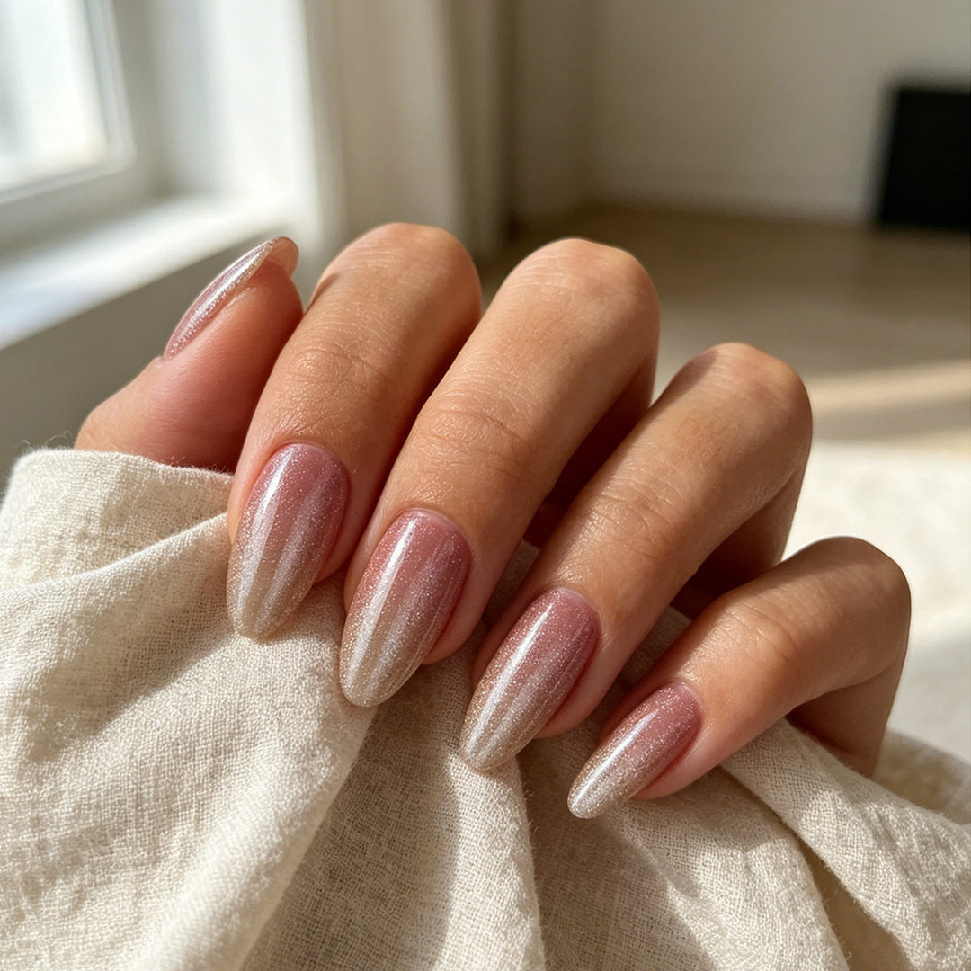 Elegant Glitter Ombre Press-On Nails Bowlift