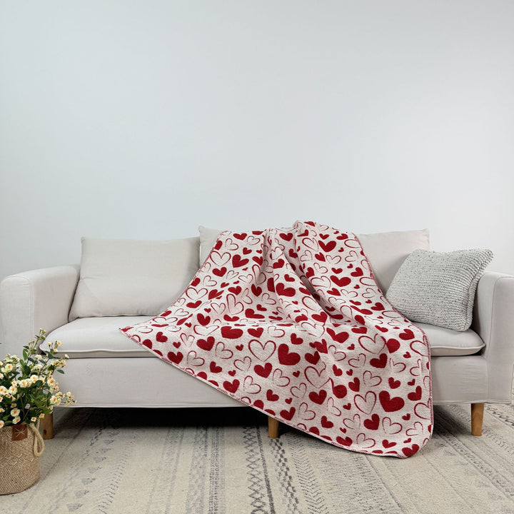 Cozy Heart Print Scarf