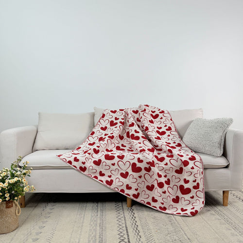 Cozy Heart Print Scarf