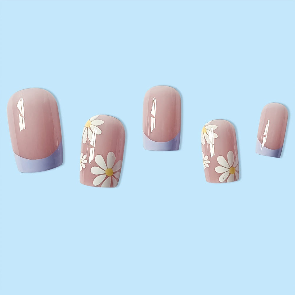 Artistic Floral Acrylic Nail Extensions Bowlift