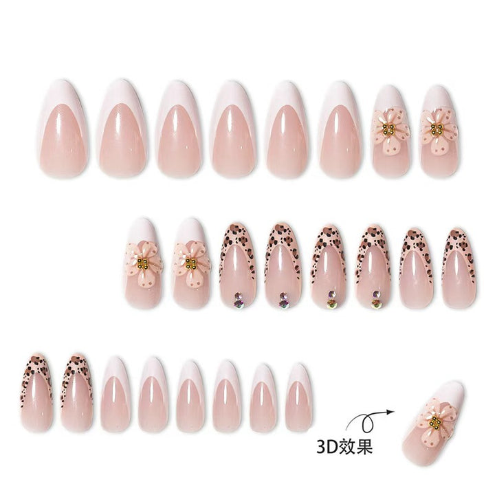 Elegant Floral-Accent Press-On Nails Bowlift