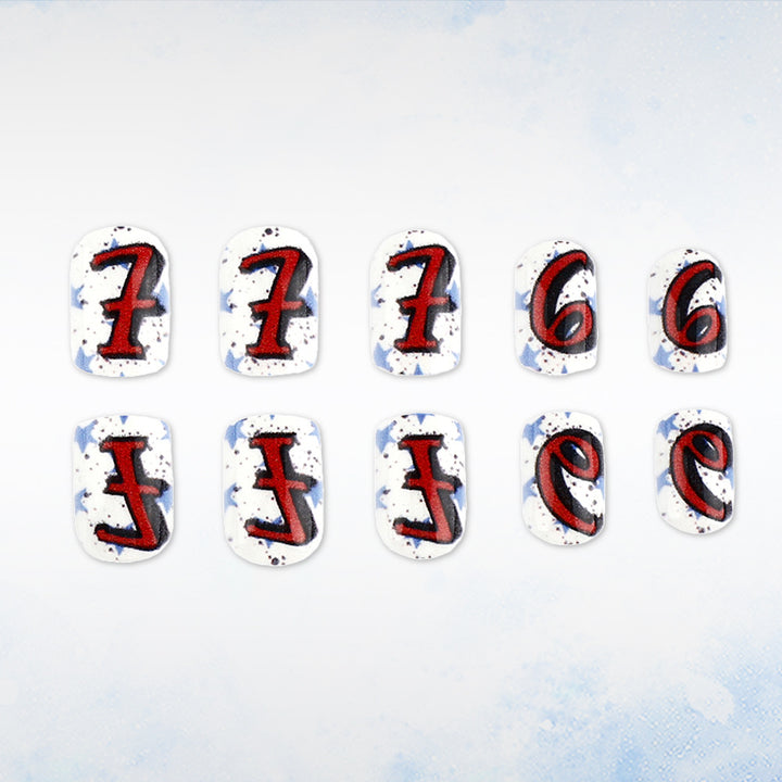 Artistic Numbered Press-On Nail Set Bowlift