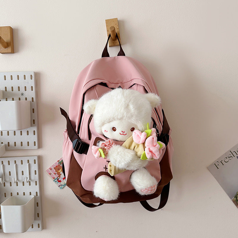 Backpack with Cute Plush Design and Practical Compartments Bowlift