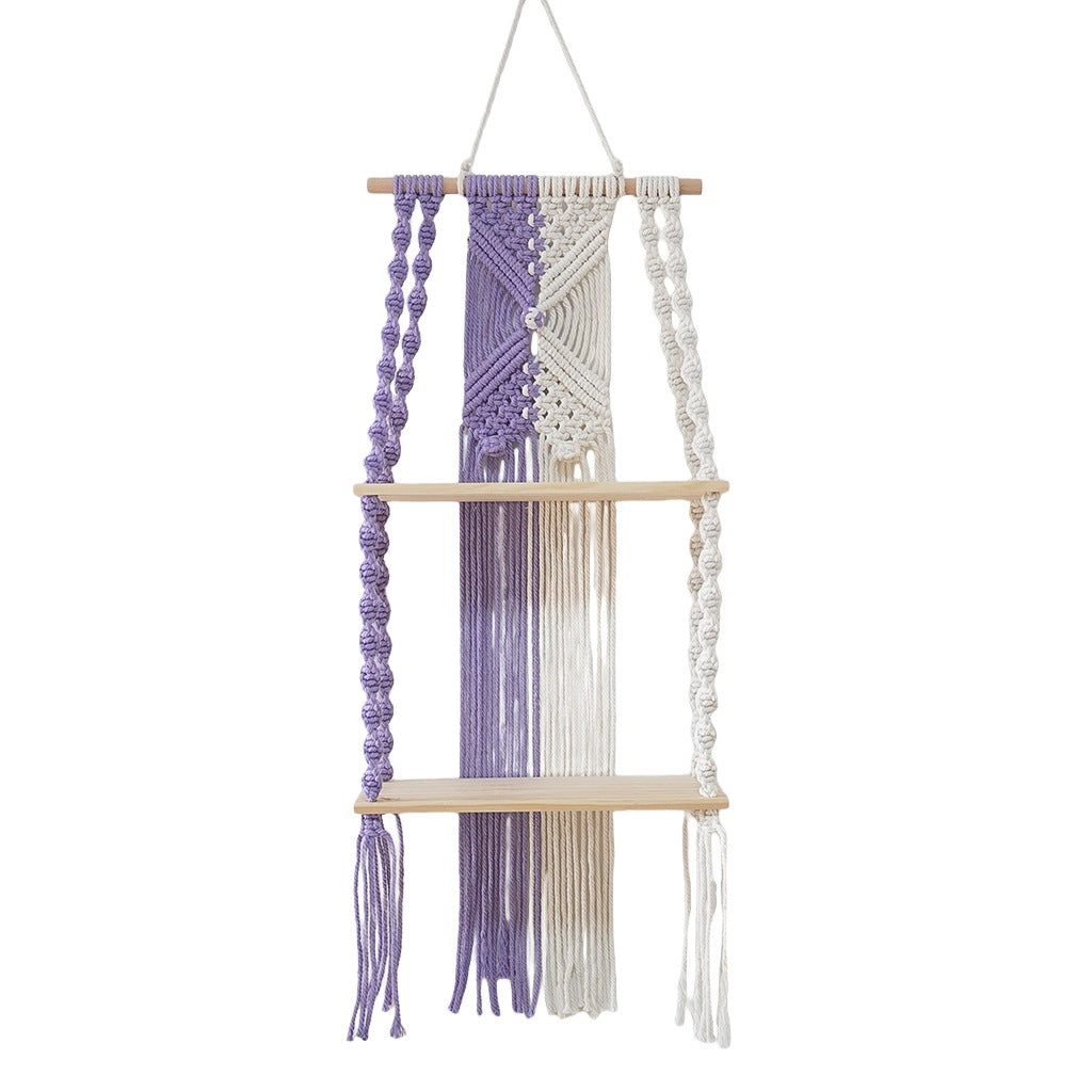 Macramé Wall Shelf with Multi-Tiered Design Bowlift