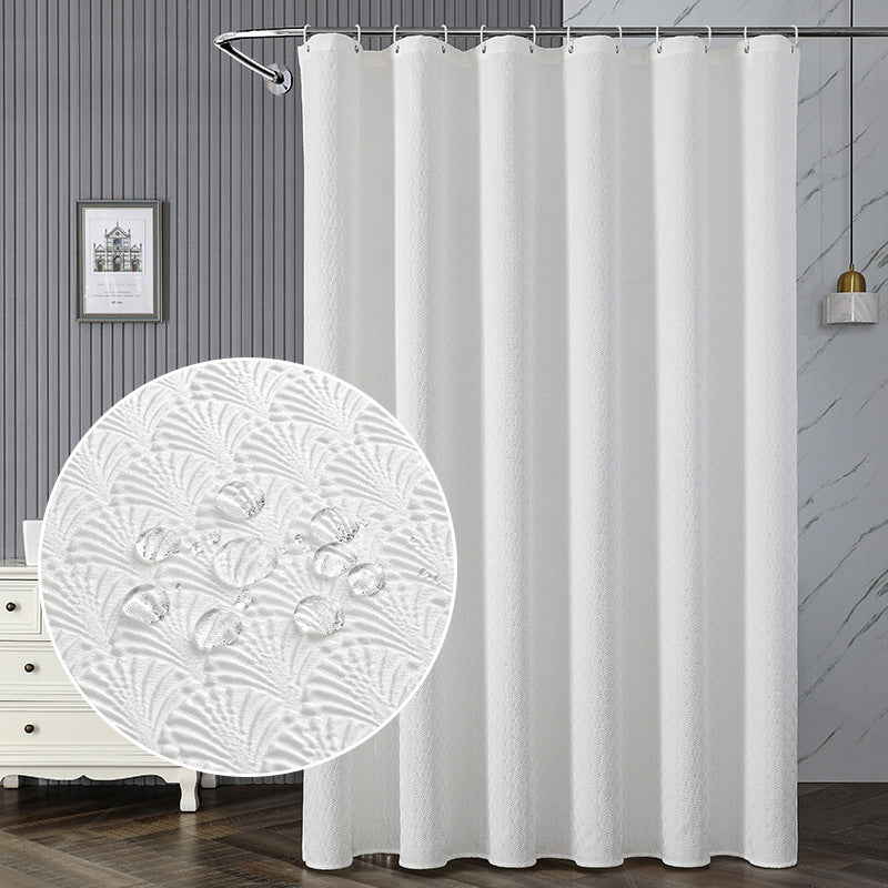 Textured Leaf Pattern Shower Curtain Bowlift
