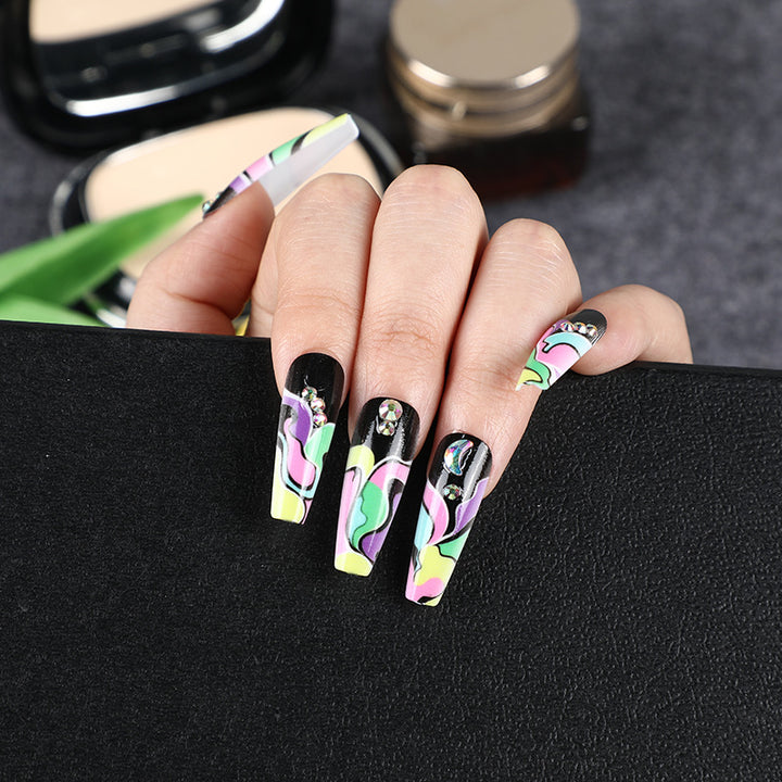 Creative wave pattern artificial nails Bowlift