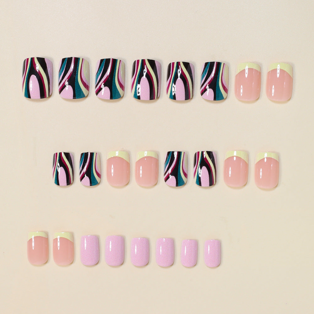 Artistic French Tip Nail Design Bowlift