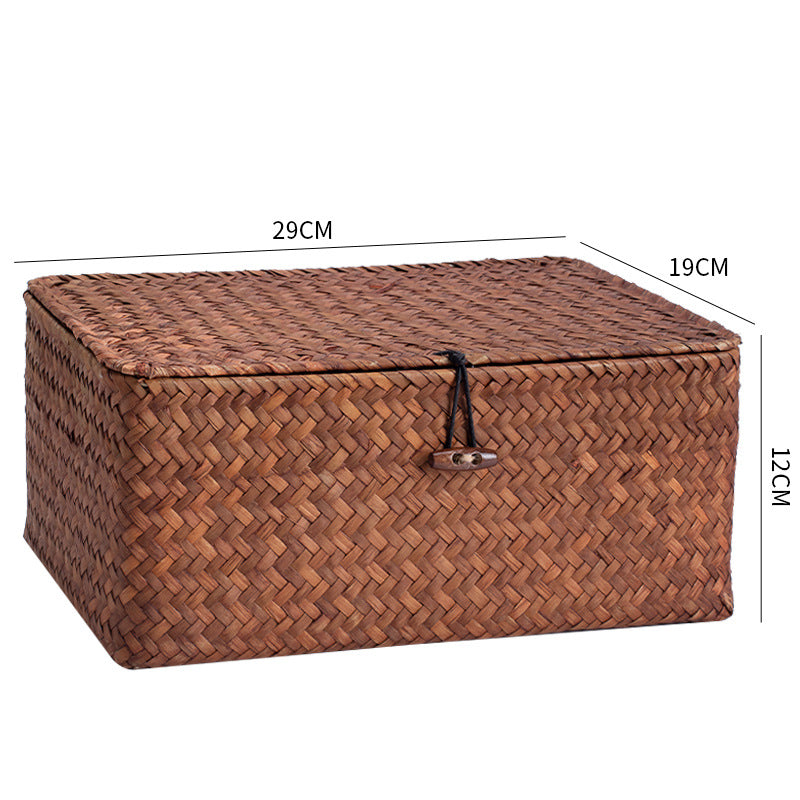 Handwoven Storage Box with Lid Bowlift