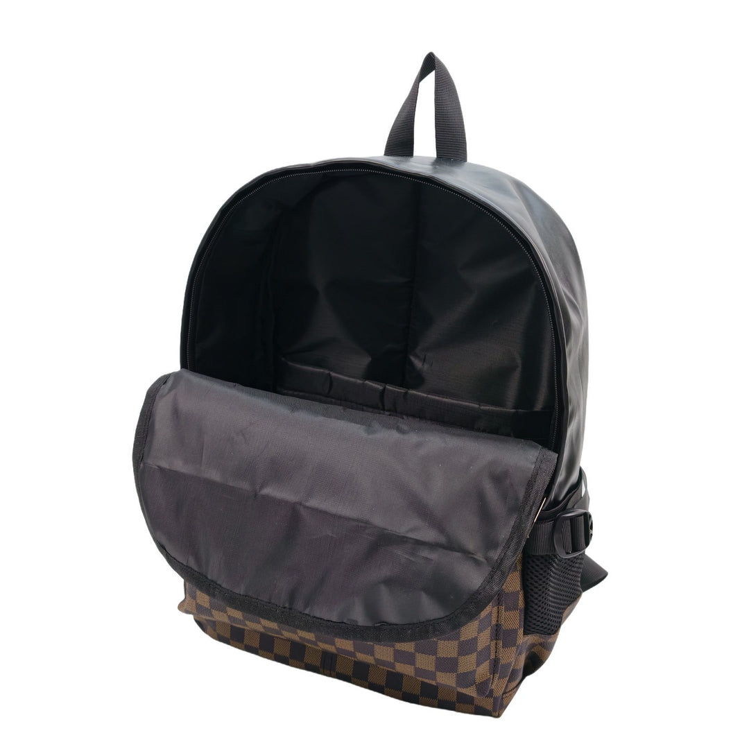Stylish Checkerboard Pattern Backpack Bowlift