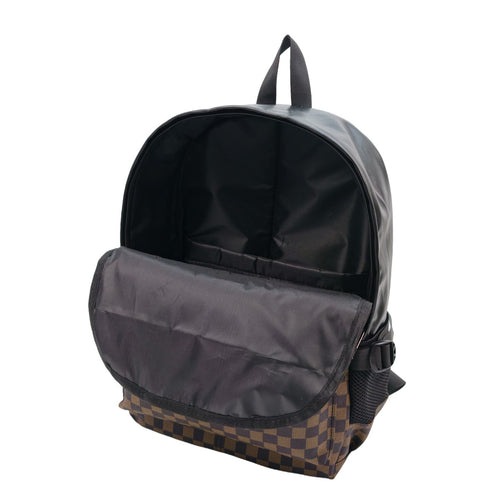 Stylish Checkerboard Pattern Backpack Bowlift