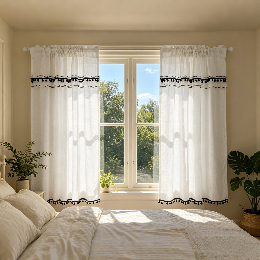 Elegant Sheer Lace Window Curtains