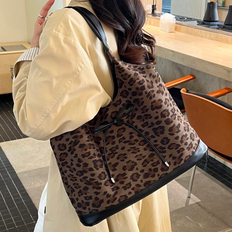 Leopard Print Casual Tote Bag Bowlift