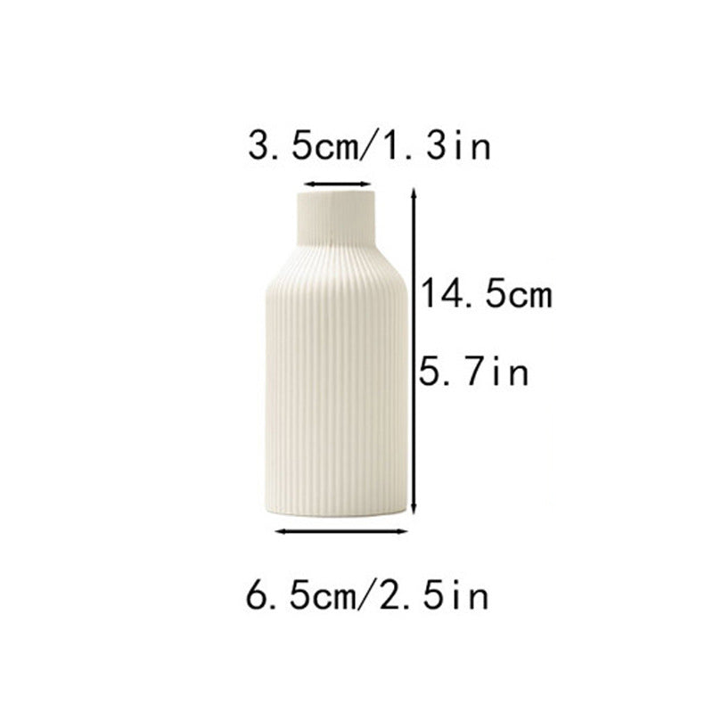 Chic Ribbed Ceramic Vase