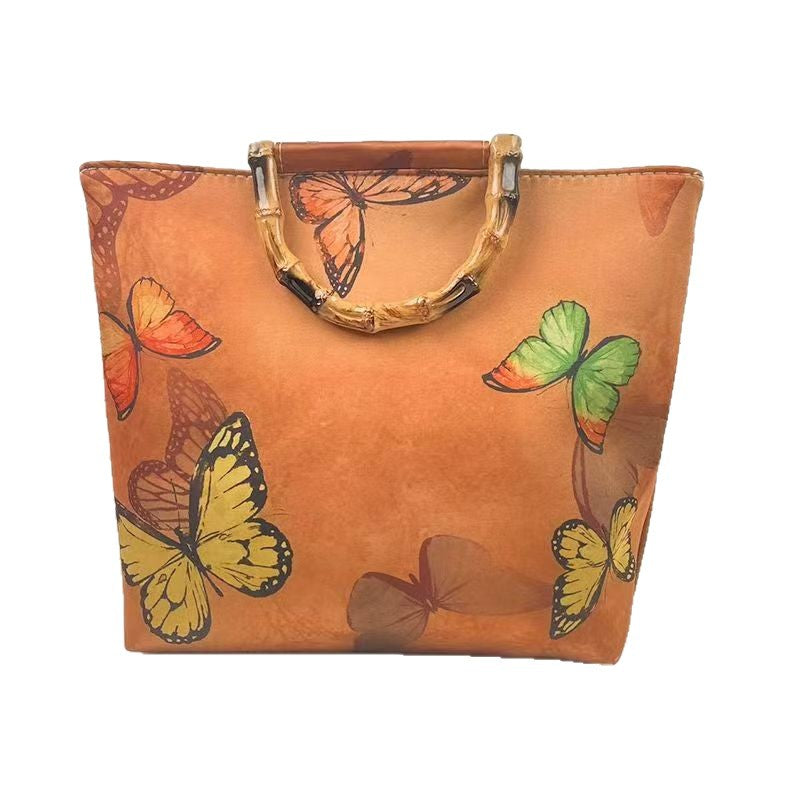 Elegant bag with bamboo handles Bowlift