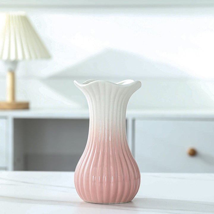 Elegant Floral Design Ceramic Vase Bowlift