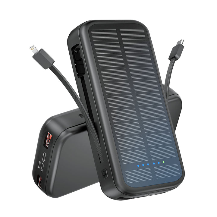 Solar Powerbank with Integrated Fast Charging Function and Usb-C Cable Bowlift