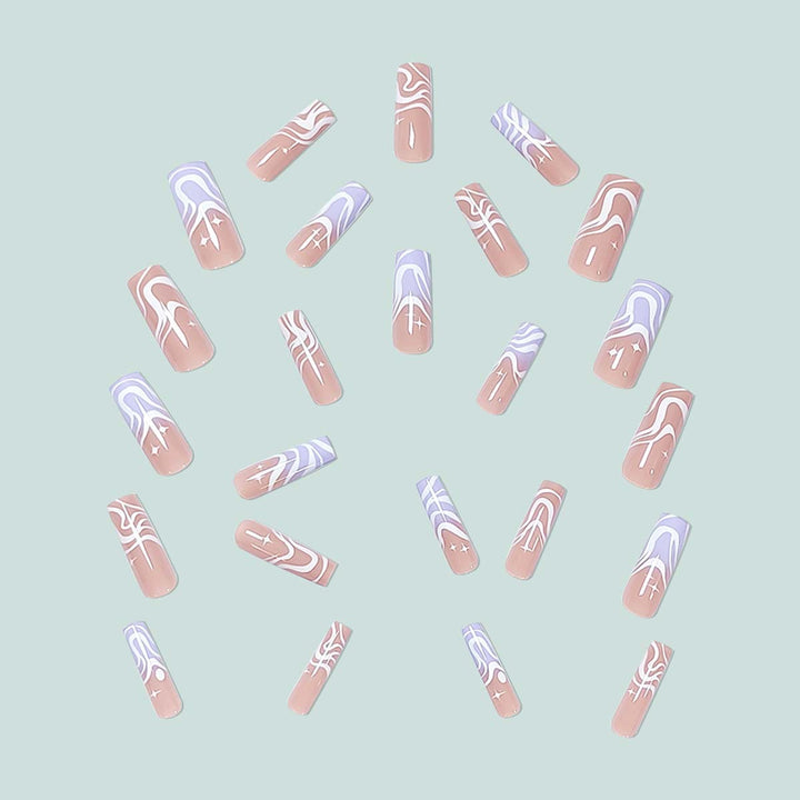 Stylish artificial nails with modern wave designs Bowlift