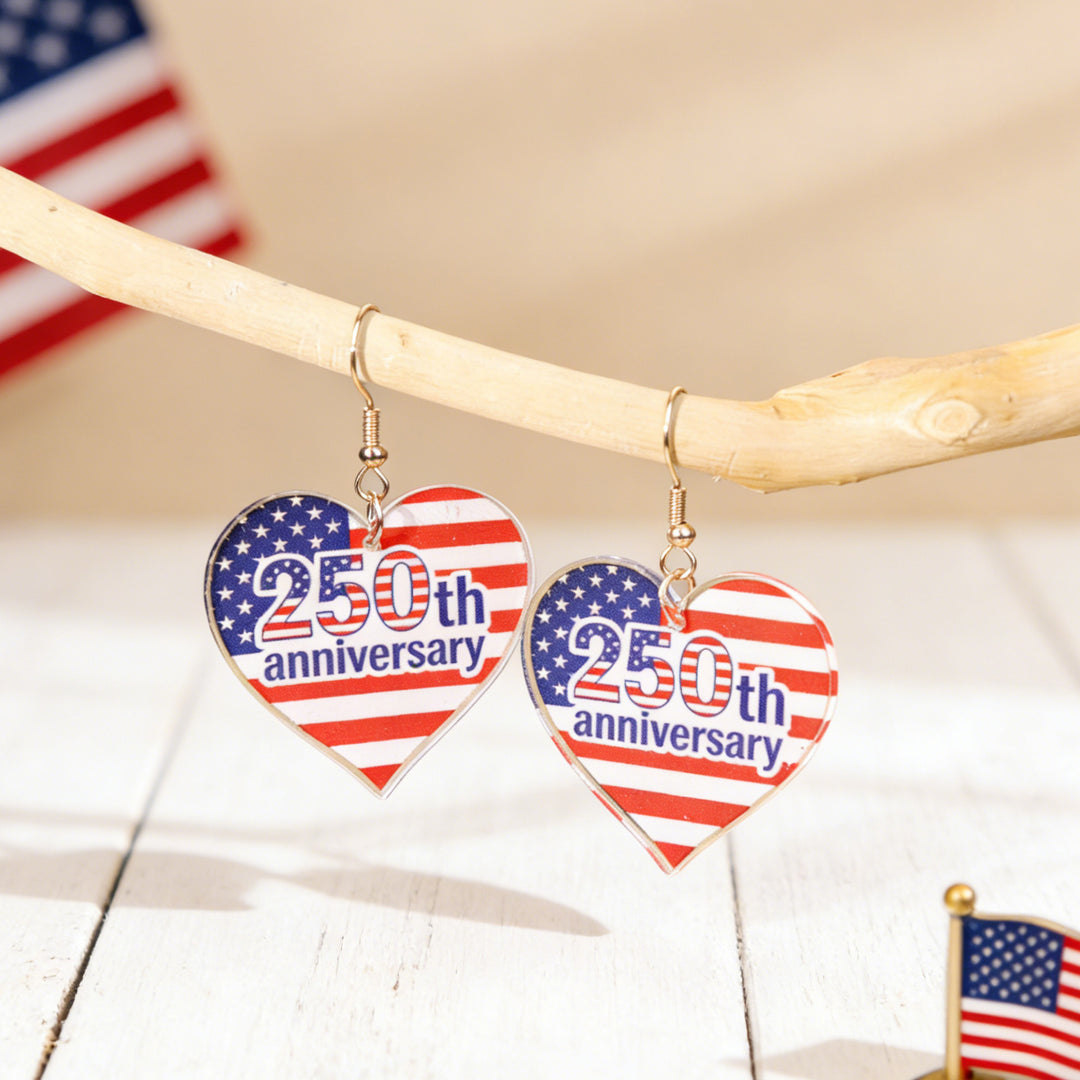 Ladies nan statement earrings with bow shape and American flag pendant Bowlift