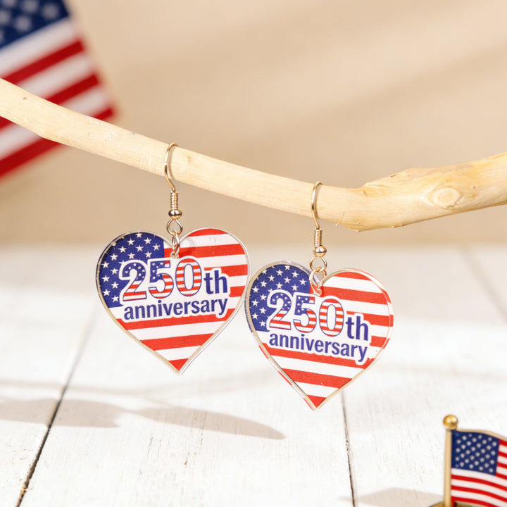 Ladies nan statement earrings with bow shape and American flag pendant Bowlift