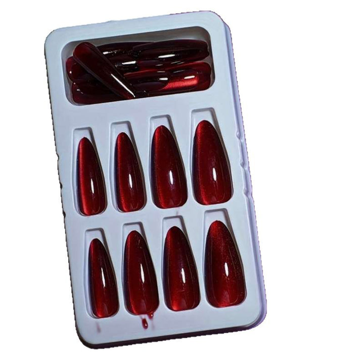 Glossy Pointed Stiletto Press-On Nails Bowlift