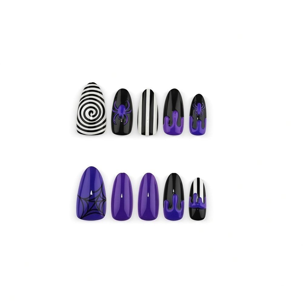 Artificial nails with creepy spider design Bowlift