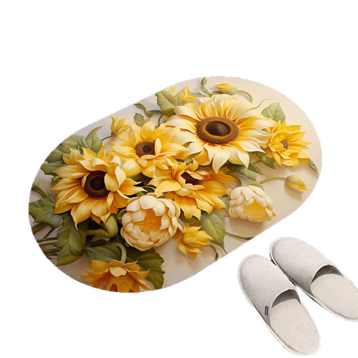 Floral Print Bath Mat Bowlift