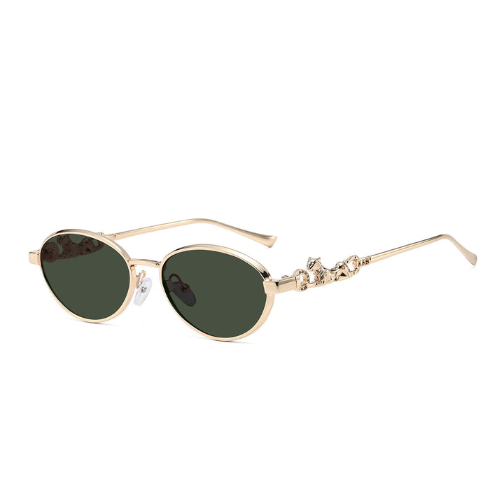 Decorative Oval Frame Sunglasses Bowlift
