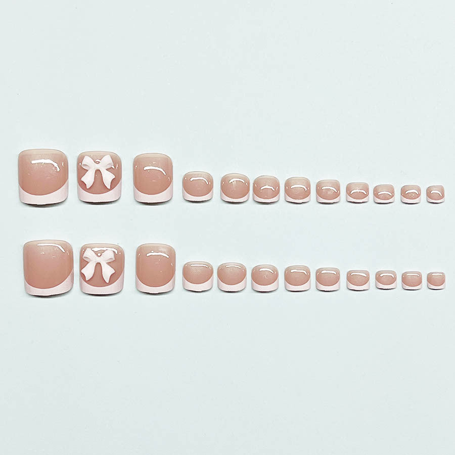 Decorative French Tip Toe Nail Art Bowlift