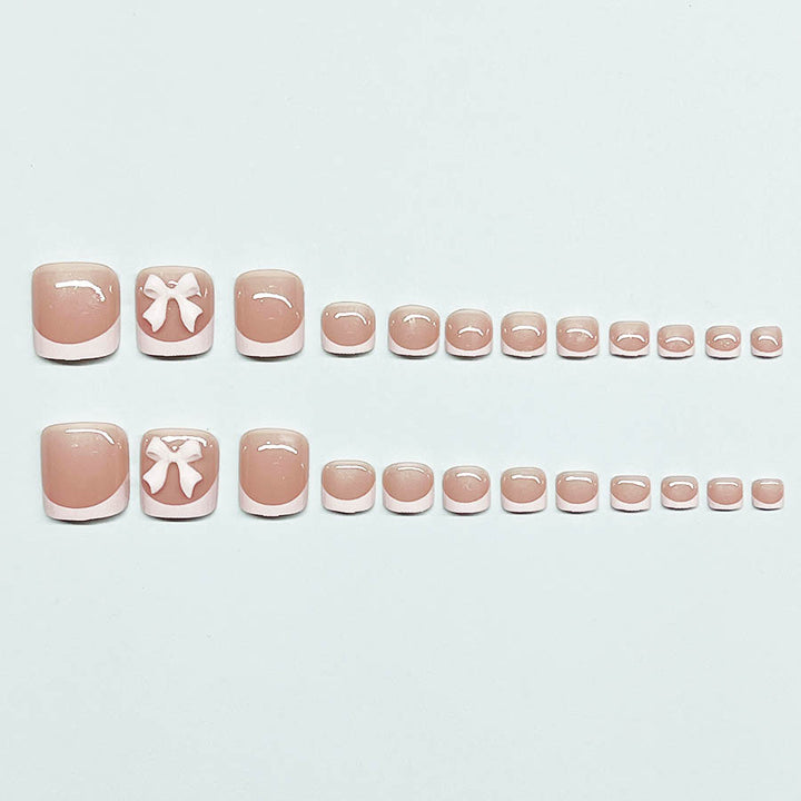 Decorative French Tip Toe Nail Art Bowlift
